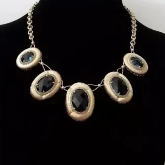 Carolee Lux Tranquil Blues Oval Frontal Necklace - Picture 6 of 6